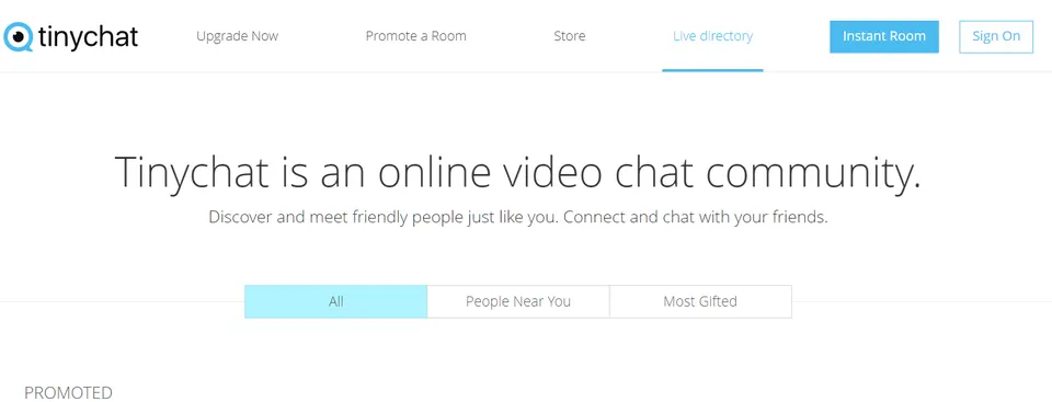 TinyChat homepage